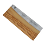 Olive Wood and White Marbled Resin Board